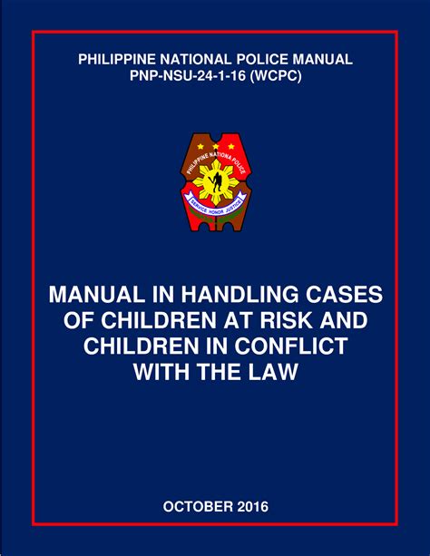 Manual in handling cases of children at risk and children in conflict.